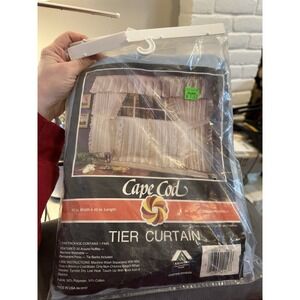VTG Sealed/new Aberdeen Cape Cod Tier curtain Light Blue 1 Pair Ruffle